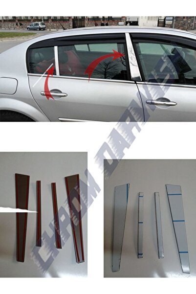 darwish Renault Megane 2 Uyumlu Krom Cam Direk 4 Prç Sedan / Hb Uyumlu Krom K...