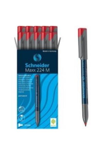 SCHNEIDER Permanent Acetate Pen - M Series, 1 Mm, Red 224