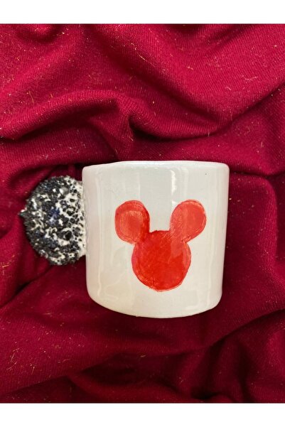 Vina Seramik Seramik El Yapımı Fincan Mickey Mouse Türk Kahvesi Sunum Fincanı