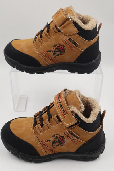 nazenintasarımlar Boy's Woolen Yellow Black Daily Boots