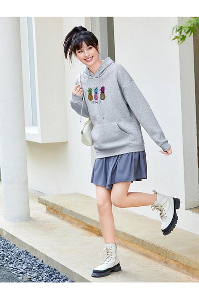 DAXİS Sportwear Company Hanorac oversize imprimat cu ananas