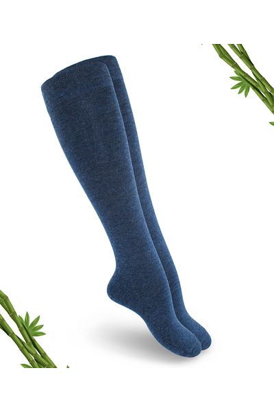 DAYCO Дамски безшевни бамбукови чорапи Premium Jeans Melange - 383-jnml - (1 ЧИФТ)