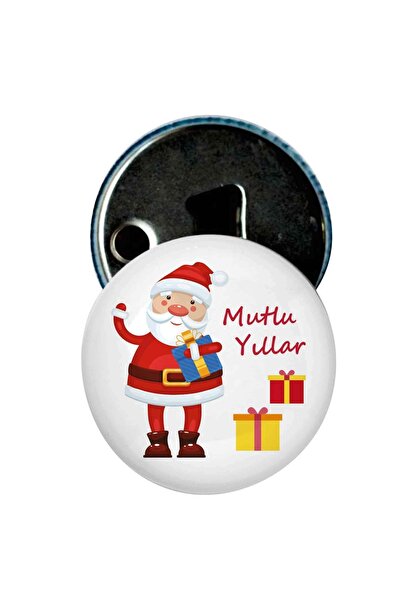 Yılbaşı Hediyelik 10 Ad Magnet Kapak Açacak Noel Baba Ve Hediye Paketi