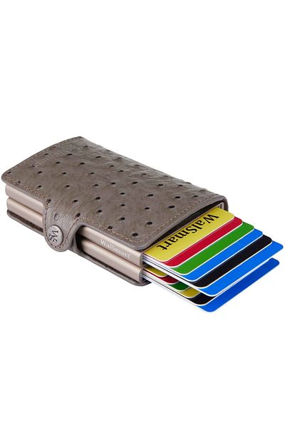 WalSmart Twin Ostrich Leather Wallet with Smart Mechanism