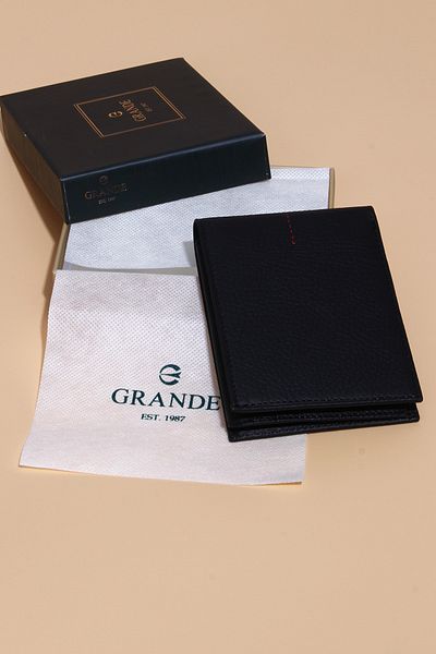 Grande 1715 100% Genuine Leather Men's Wallet Black