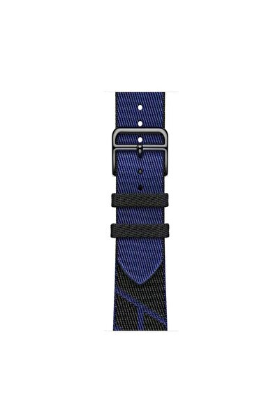 AktarMobile Watch Ultra 49 Mm Uyumlu Hermes Hasır Kumaş Kordon Renkli Özgün T...