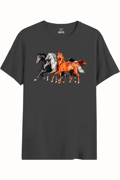 noetr Culoare afumată Regular Fit cu imprimeu Bărbați tricou Ntr4005