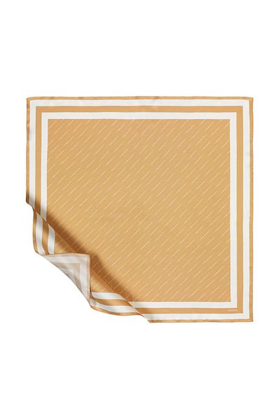 ipekevi Eșarfă de mătase Tivil Signature Gold cu dungi