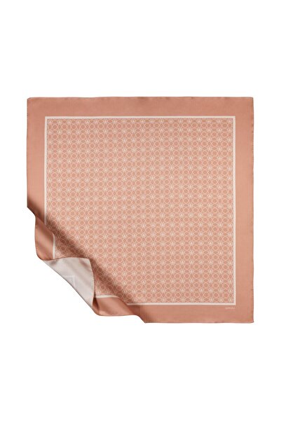ipekevi Міні-шелковий шарф з монограмою Сельджук, персиковий