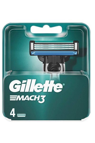 Gillette Mach3 Spare Blade 4 Pieces + Mach3 Shaver 1 Spare