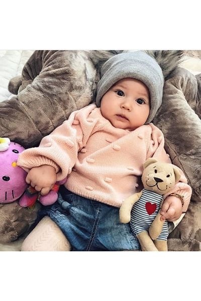 pempem bandana Baby Girl Gray Knitwear Beret