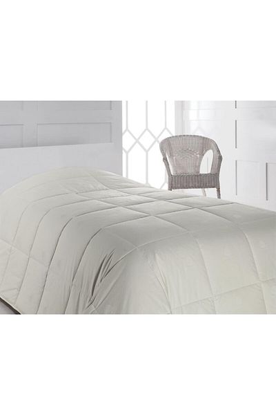 Taç Cozy Light Cotton Combed Fabric Double Quilt Ecru 195x215