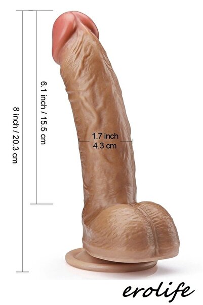 Erolife Ten Rengi Et Dokusunda Esnek Vantuzlu Realistik Dildo