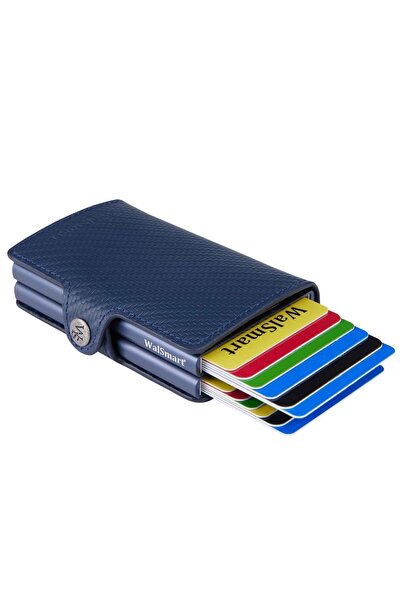 WalSmart Twin Carbon Akıllı Mekanizmalı Deri Cüzdan