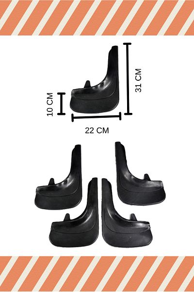 ATALAY TİCARET Fiat Doblo 2000-2010 4-Piece Dust Cover Mudguard Mudflap