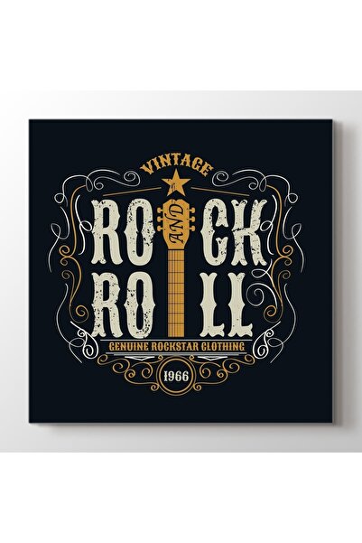 Vintage Rock And Roll Tasarımı Kanvas Tablo
