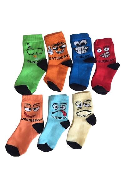 Genel Markalar Lilyy Emojili 7'li Pamuk Çocuk Çorap