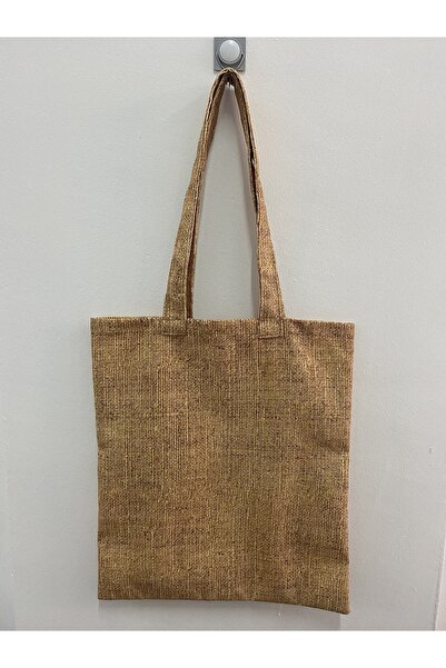 NATURAL HOME حقيبة قماش بنمط الجوت