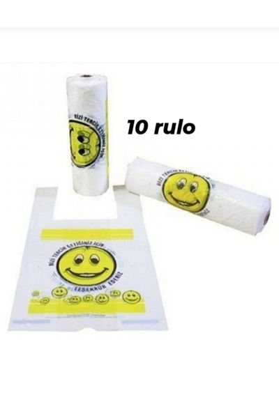 Miopack Medium Size Smiling Face Roll Bag 10 Rolls Medium Size Roll Bag