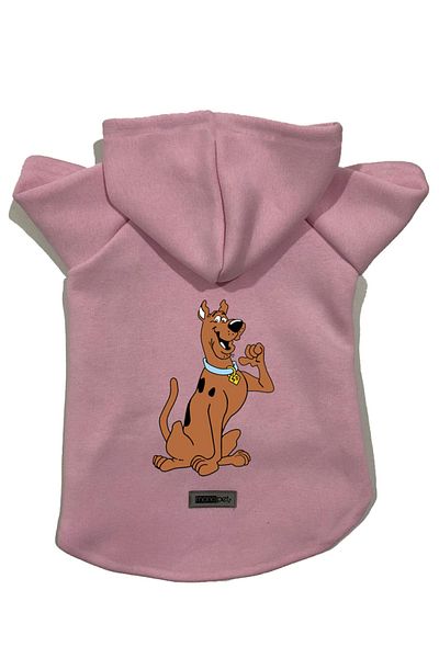 Monopetz Hooded Fleece Sweatshirt Dog And Cat Outfit & Dress - Pink Scooby Doo