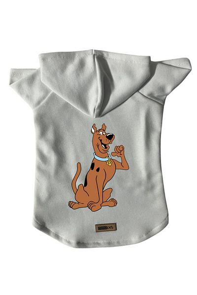 Monopetz Hooded Fleece Sweatshirt Dog And Cat Outfit & Dress - White Scooby Doo