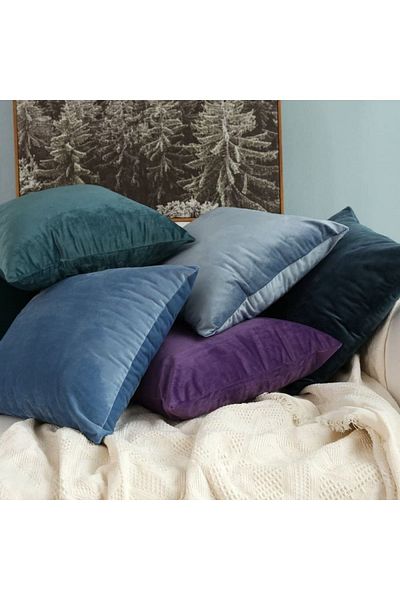 stellahomes Husă de pernă specială din catifea premium culoare antracit 2 bucăți 43x43 cm