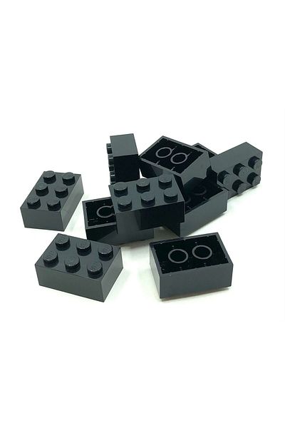 LEGO Black Brick Brick - 2 X 3 Moc Custom Creator Accessories, 4 Pieces to Send