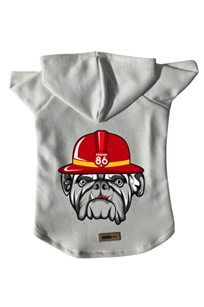 Monopetz سويت شيرت من الصوف بغطاء للرأس ملابس للكلاب والقطط - رجال حرق أبيض -...