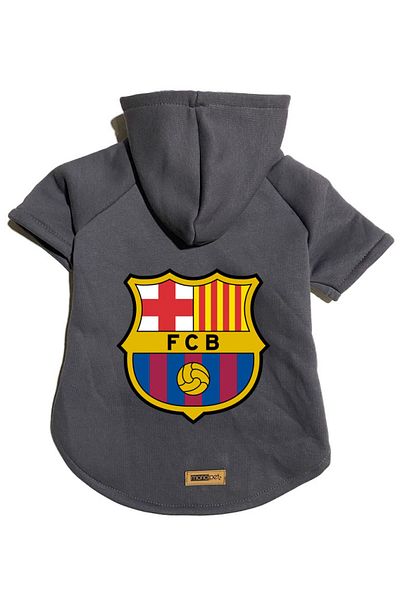 Monopetz Hooded Fleece Sweatshirt Dog And Cat Outfit & Dress - Anthracite Barcelona - Size XL
