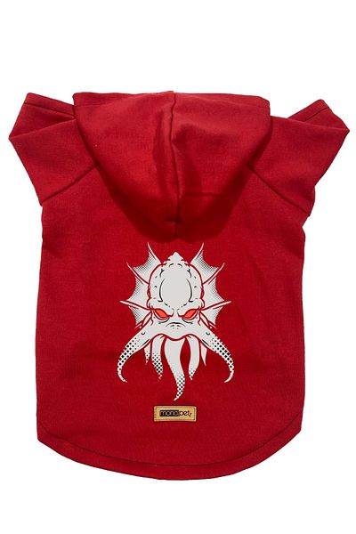 Monopetz Hooded Fleece Sweatshirt Dog And Cat Outfit & Dress - Red Flying Monster