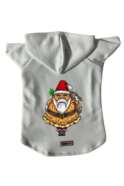 Monopetz أبيض بيتزا بابا - مقاس Xs، سويت شيرت من الصوف بغطاء للرأس وملابس