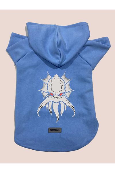 Monopetz Hooded Fleece Sweatshirt Dog And Cat Outfit & Dress - Blue Flying Monster