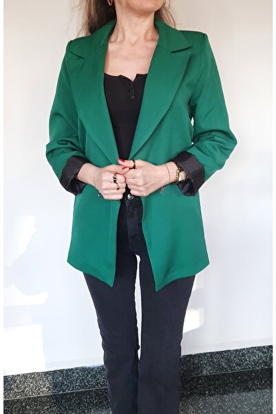 dükkan10butika Жіночий піджак з підкладкою, зелений