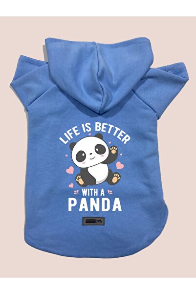 Monopetz سويت شيرت من الصوف بغطاء للرأس ملابس للكلاب والقطط - باندا زرقاء - م...