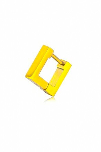 TREND COLLECTİON Unisex Gold Color Stainless Steel Square Earrings