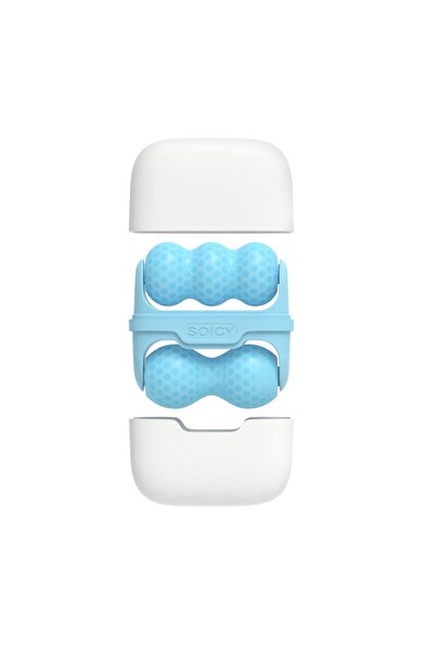 SOICY S30 Ice Massage Mini Roller Soğuk Buz Masaj Terapi Roller - Çift Taraflı V/w Shape - Turkuaz