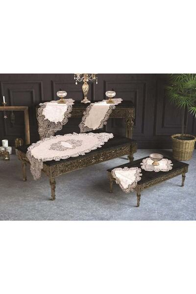 bursa çeyiz Linen 5 Piece Living Room Set