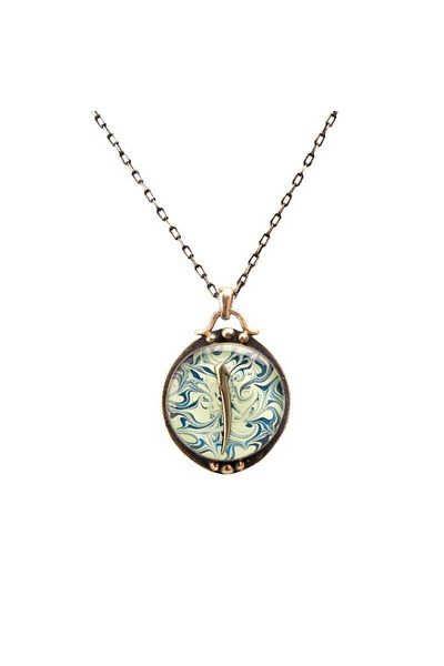 Hayrat Neşriyat Marbled Elif Handcrafted Authentic Resin Necklace Cevşen (1767-8)