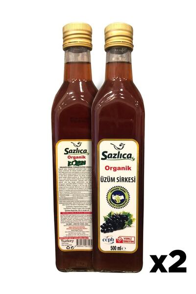 Sazlıca Sazlıca Organik Üzüm Sirkesi 500ml X2'li