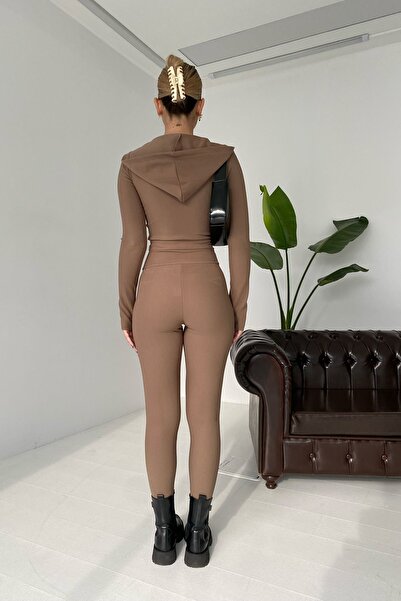 vuvutasarım High Waist Mink Leggings with Bodice Providing a Tightened Look and Hand-Cut Mink Bustier Set 001