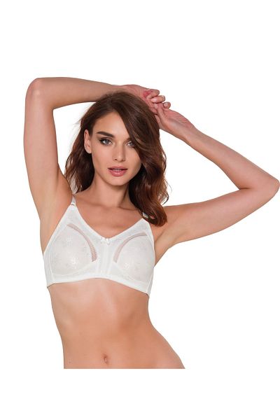 AYCI Women's Cherry Lace Gathering / Minimizer Ecru Bra