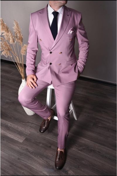 Pink Double Breasted Suits