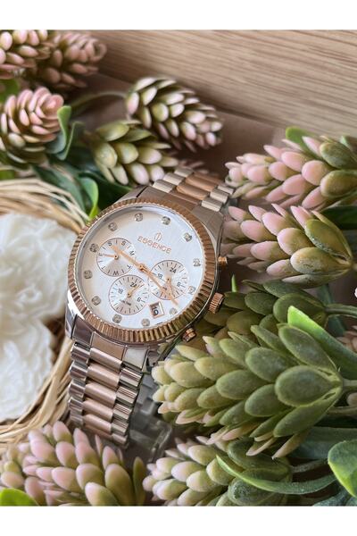 Essence Bi Color Women's Wristwatch with Stones Waterproof