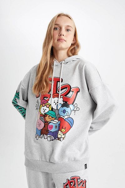 DeFacto Cool φούτερ Bt21 Oversize Fit Hooded