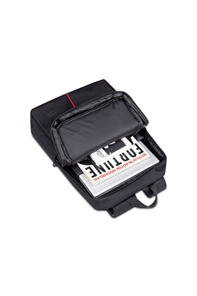 Classone Bp-wtx500sk 15,6" Su Geçirmez Kumaş Ve Fermuar ,notebook, Laptop Çantası-siyah Kırmızı