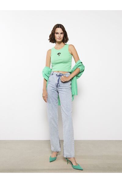 LC Waikiki Pantaloni drepti de damă cu talie înaltă