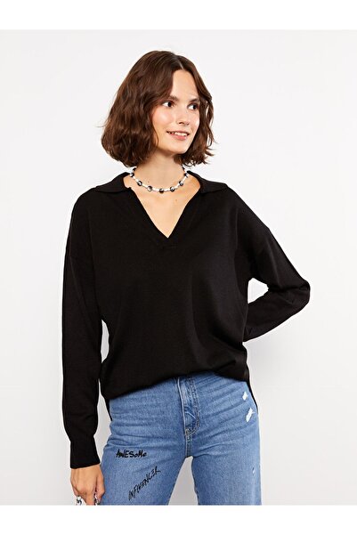 LC Waikiki Polo Neck Plain Long Sleeve Women's Knitwear Tunic