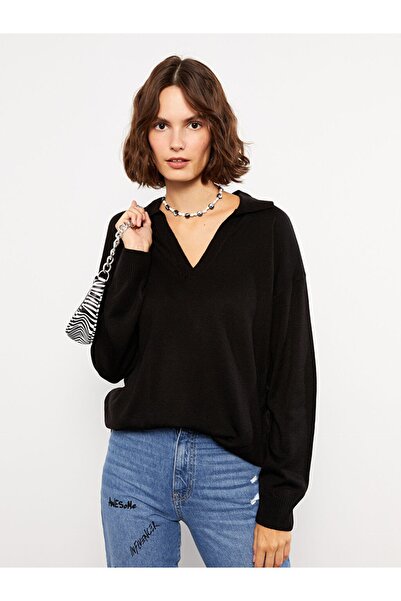 LC Waikiki Polo Neck Plain Long Sleeve Women's Knitwear Tunic