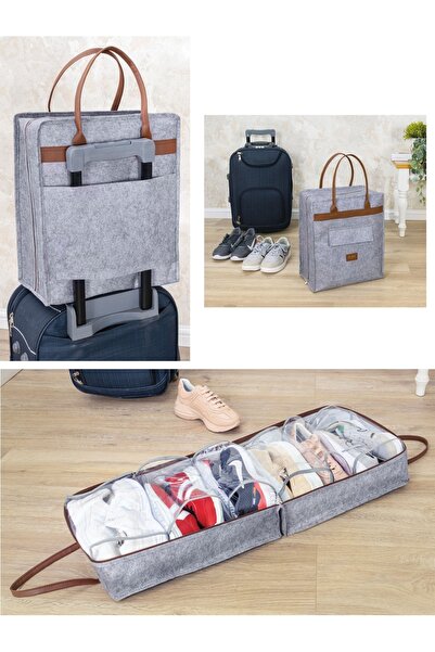 Venita Home Derili Kulplu Pratik Ayakkabı Seyahat Valiz Çantası 35x22x40 Cm.