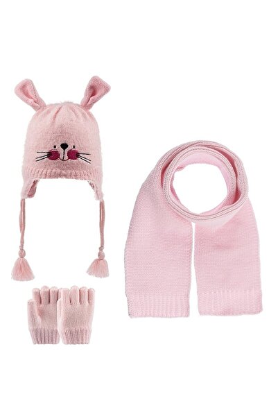 Kitti طقم قفازات وشاح للفتيات بعمر 1-4 سنوات مكون من 3 قطع